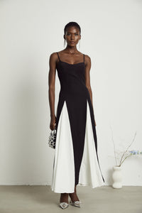 Sofie Two Tone Pleated Maxi Dress