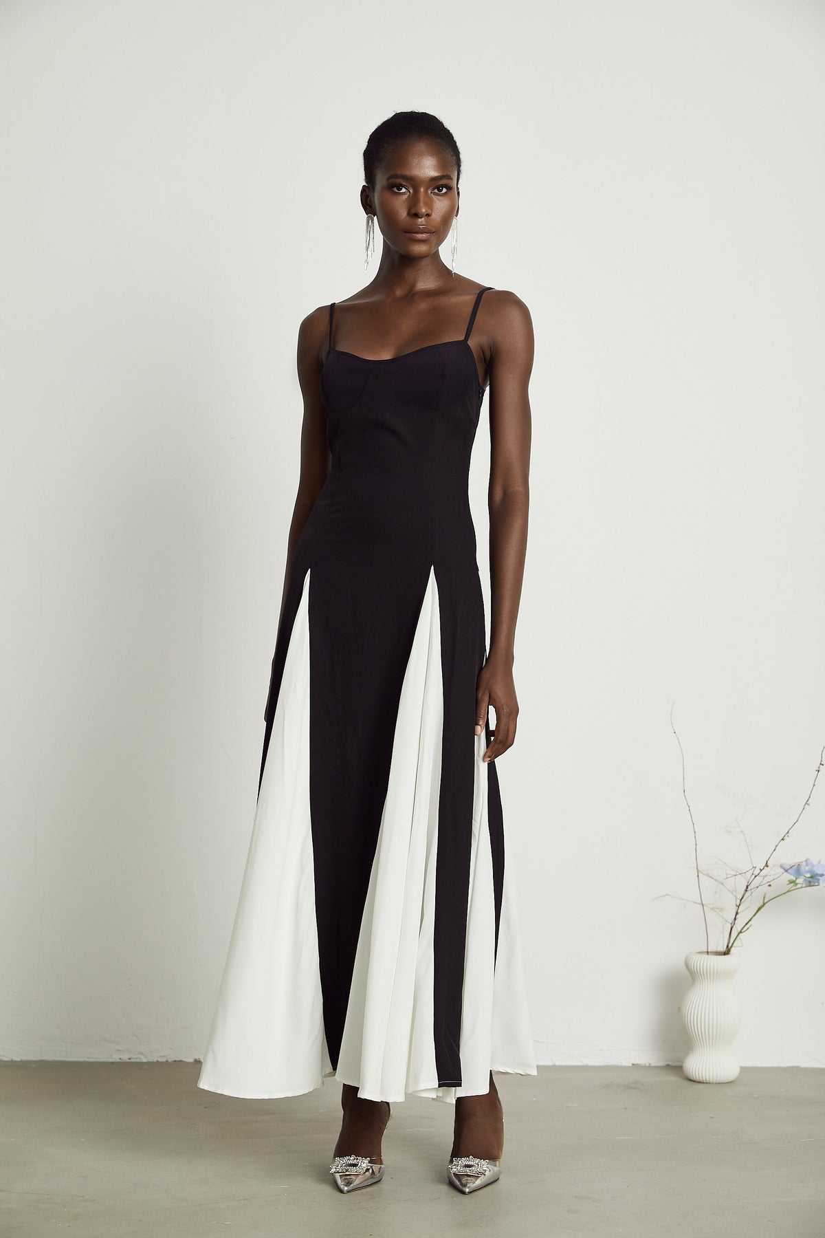 Sofie Two Tone Pleated Maxi Dress