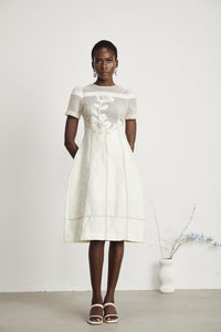 Diane floral embroidered openwork midi dress
