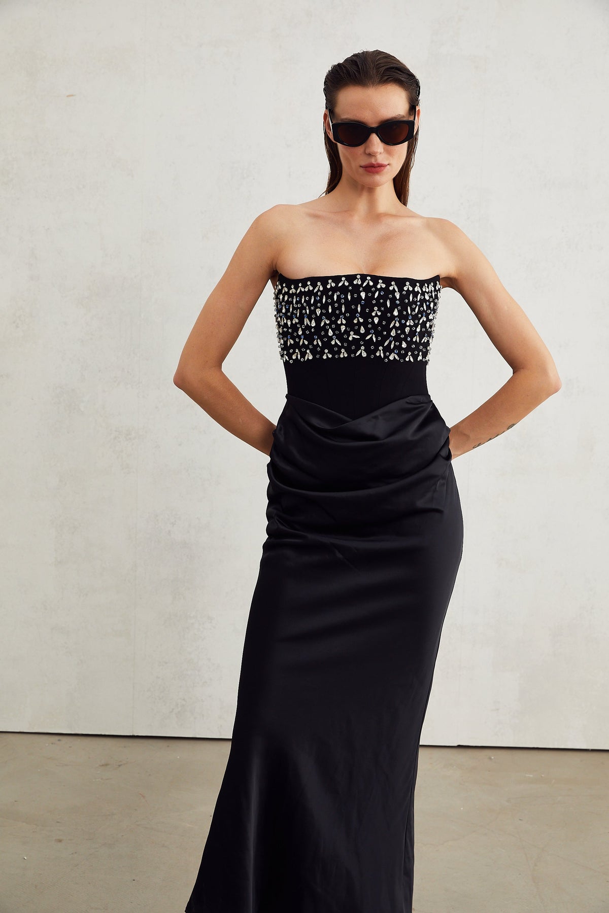 Aurore Crystal Embellished Maxi Dress