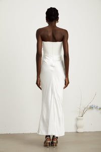 Aurore White Crystal Embellished Maxi Dress