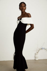 Éliane bow-detail ribbed maxi dress