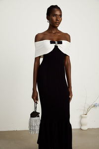 Éliane bow-detail ribbed maxi dress