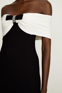 Éliane bow-detail ribbed maxi dress