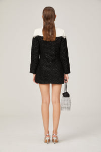 Éléonore faux-pearl tweed mini dress