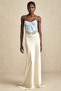 Lisette lace-trim panelled maxi dress