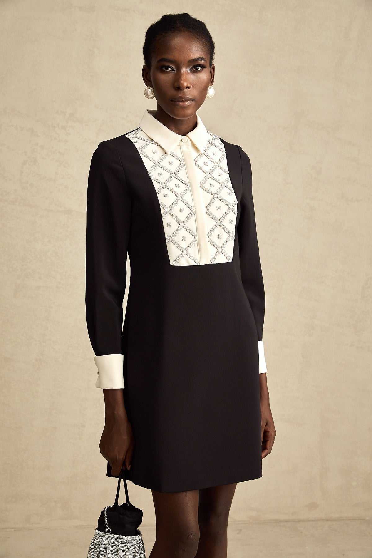 Esmée Two Tone Embellished Mini Dress