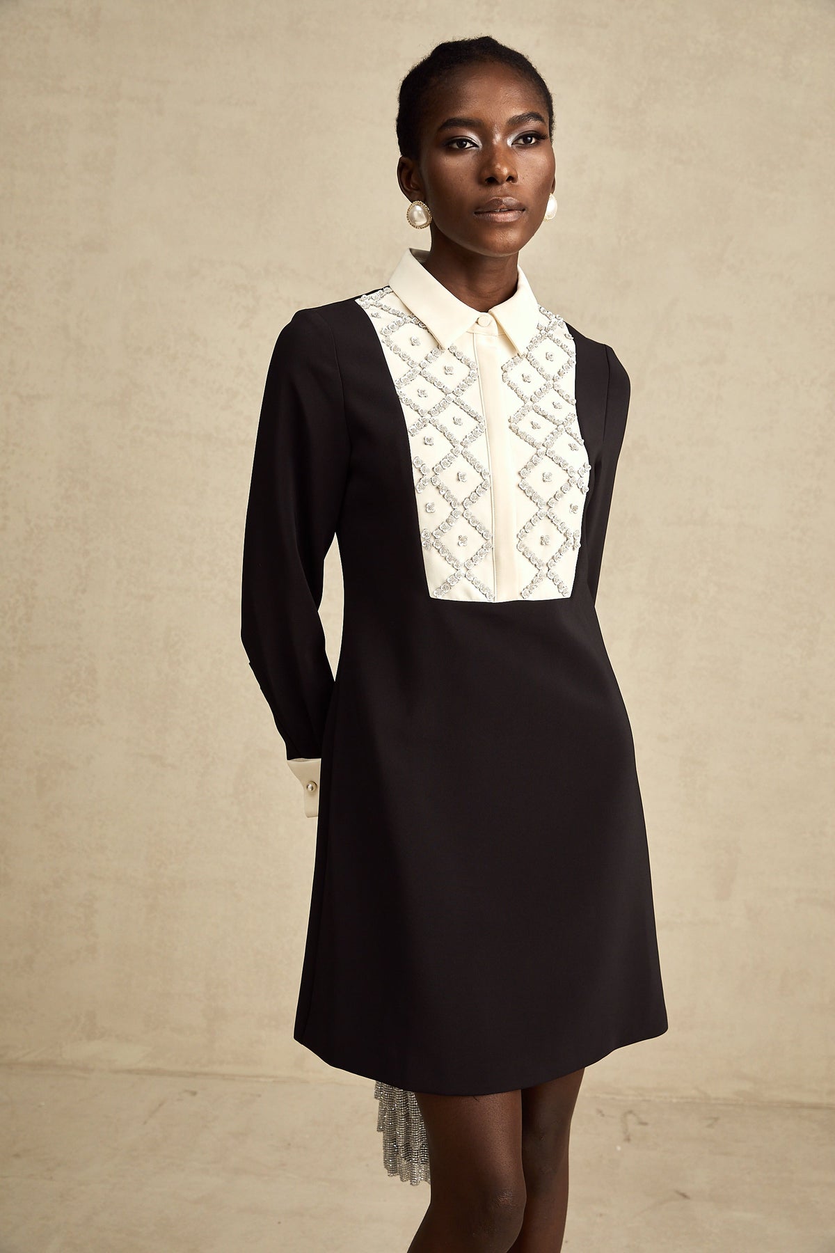 Esmée Two Tone Embellished Mini Dress