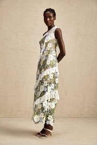 Clémence floral embroidered midi dress