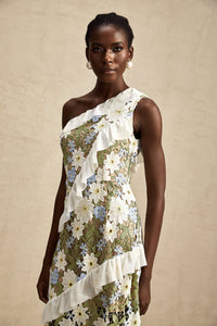 Clémence floral embroidered midi dress