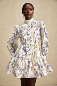 Blandine floral-print flared chiffon mini dress
