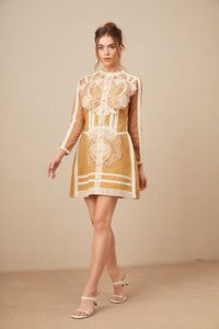 Aurore Cut-out Lace Peplum Mini Dress