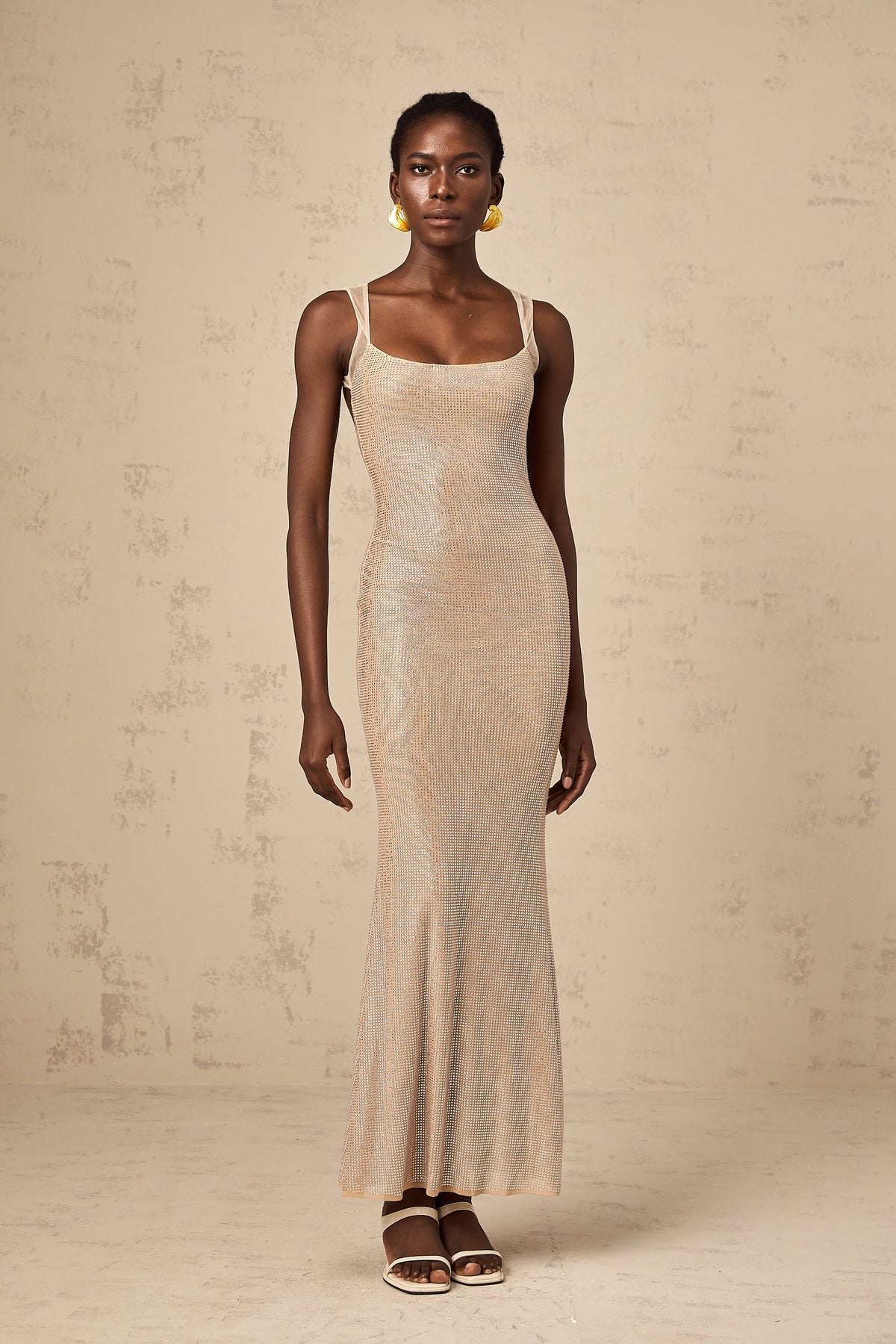 Sophie crystal-embellished open-back maxi dress