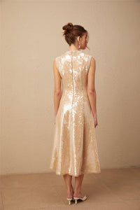 Ornella faux-pearl sequined midi dress