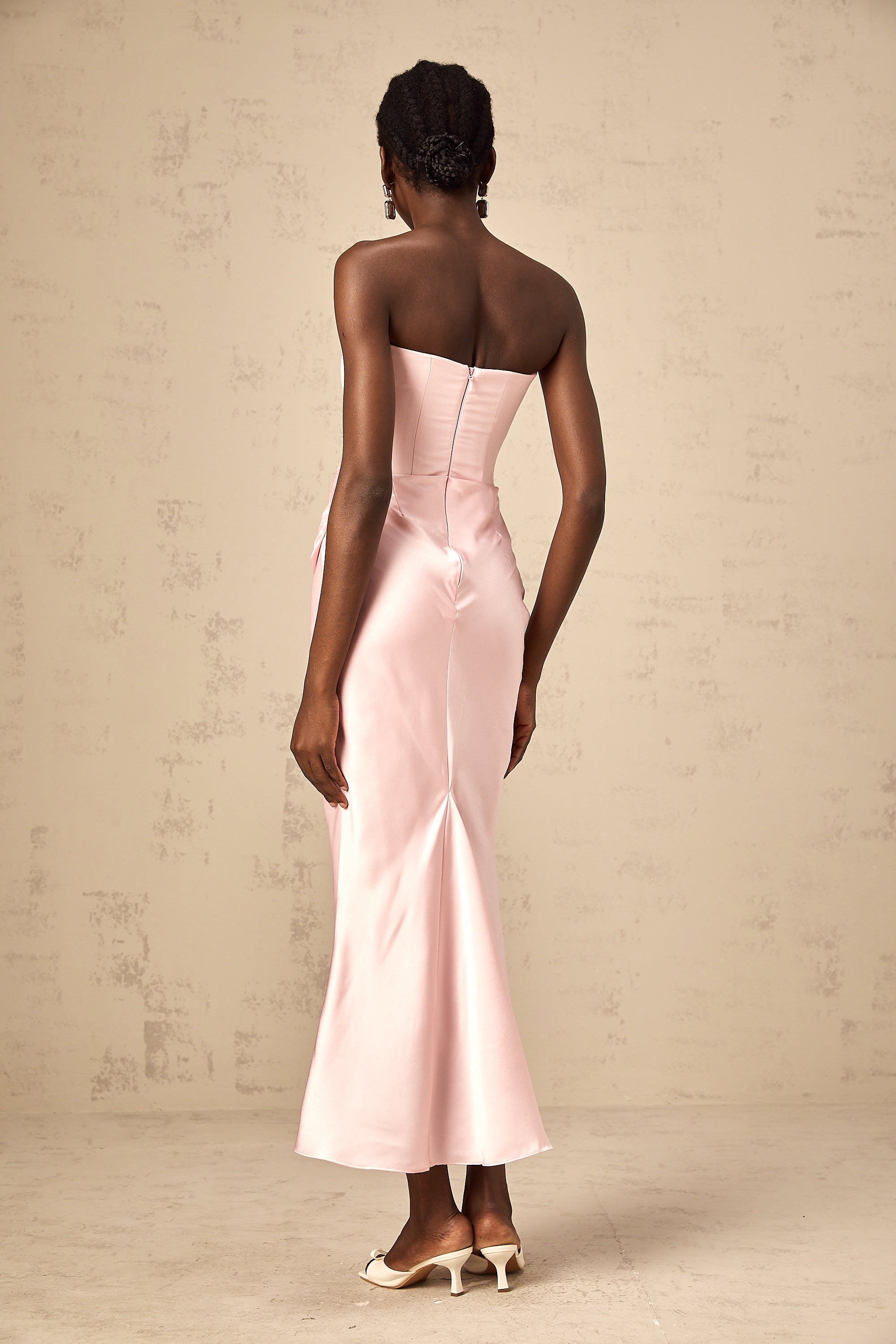 Aurore Pink Off-Shoulder Maxi Dress