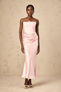 Aurore Pink Off-Shoulder Maxi Dress