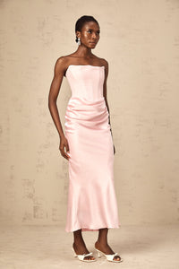 Aurore Pink Off-Shoulder Maxi Dress