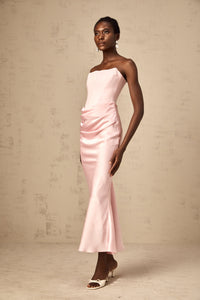 Aurore Pink Off-Shoulder Maxi Dress