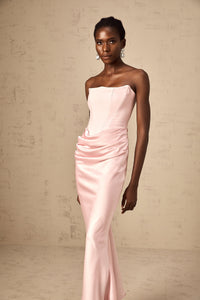 Aurore Pink Off-Shoulder Maxi Dress