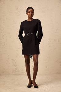Magali black hourglass mini dress