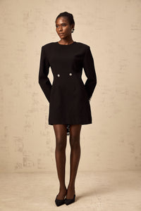 Magali black hourglass mini dress