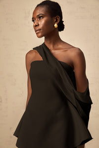 Danaé ribbon-design flared mini dress in Black