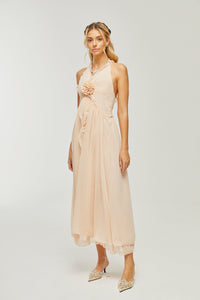 Élodie ruffled faux-flower maxi dress