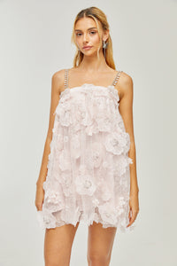 Valérie crystal-embellished floral mini dress