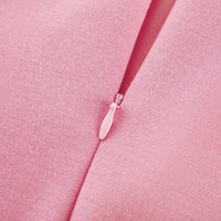 Magali Pink Sleeveless Maxi Dress with Faux Flower & Bow-Tie Embellishment