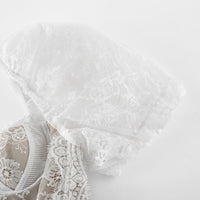 Mélisande white lace tiered midi dress