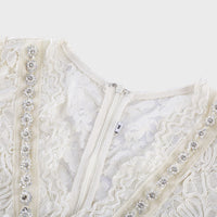 Kalena embellished lace midi dress