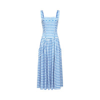 Diane blue gingham midi dress