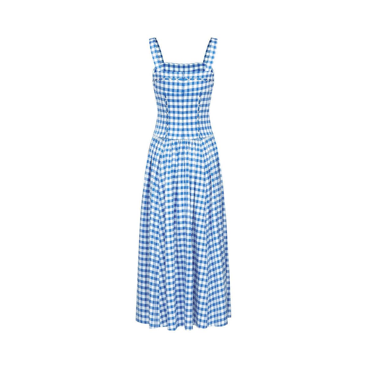 Diane blue gingham midi dress