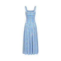 Diane blue gingham midi dress
