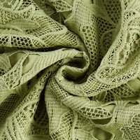 Inès lace floral embroidered cut-out midi dress in Green