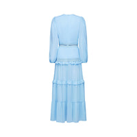 Juno cut-out ruffled maxi dress in Blue