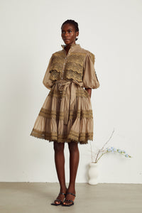 Inès lace cut-out layered mini dress