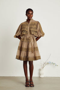 Inès lace cut-out layered mini dress