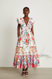 Claire floral-print ruffled midi dress