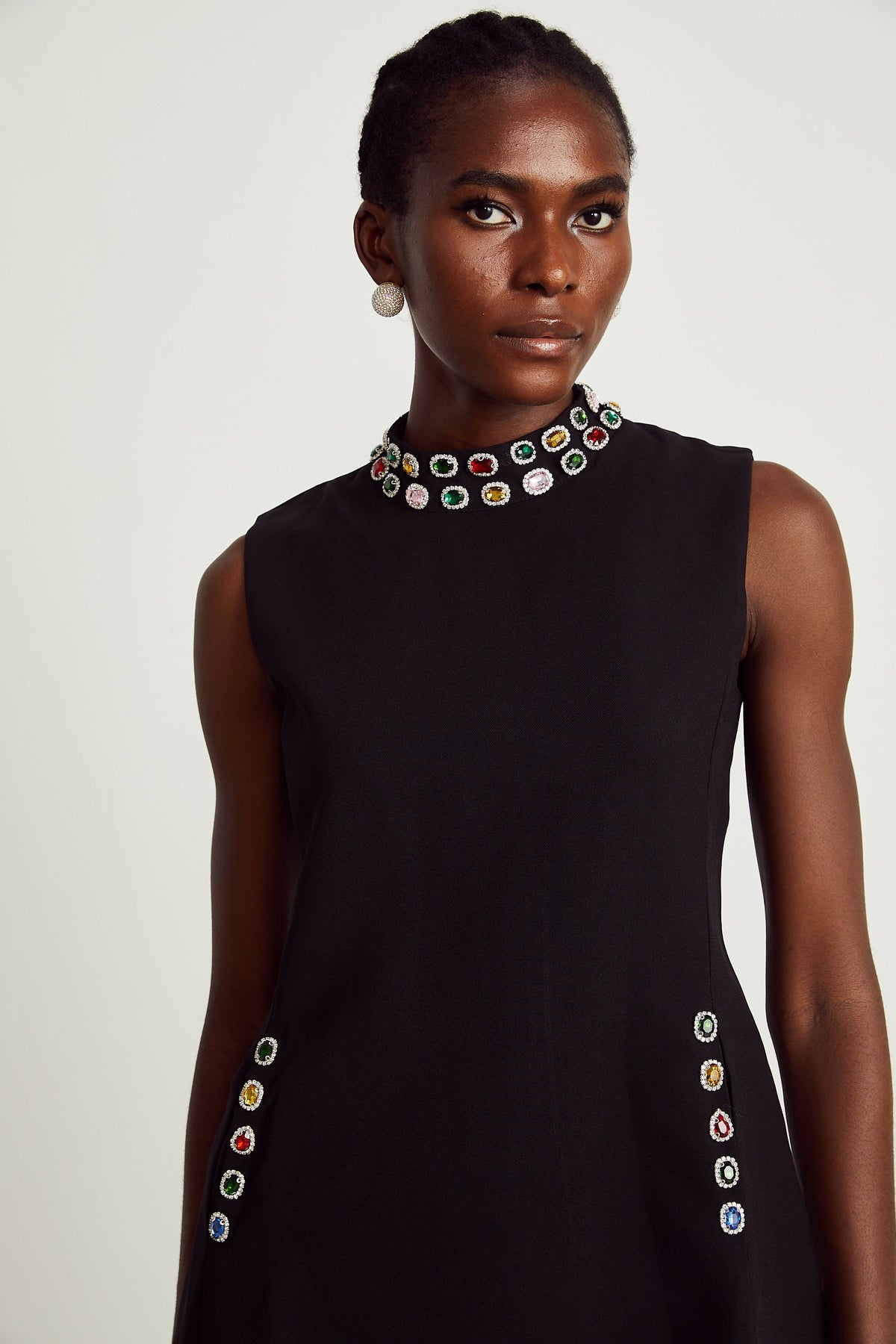 Xanthe crystal-embellished sleeveless mini dress