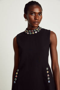 Xanthe crystal-embellished sleeveless mini dress