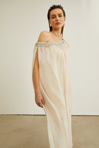 Austen crystal-embellished semi-sheer midi dress