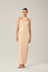 Yvette halterneck sequined maxi dress