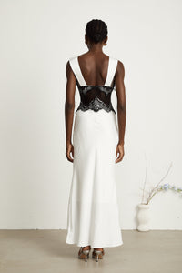 Éléonore Two Tone Lace Detail Maxi Dress