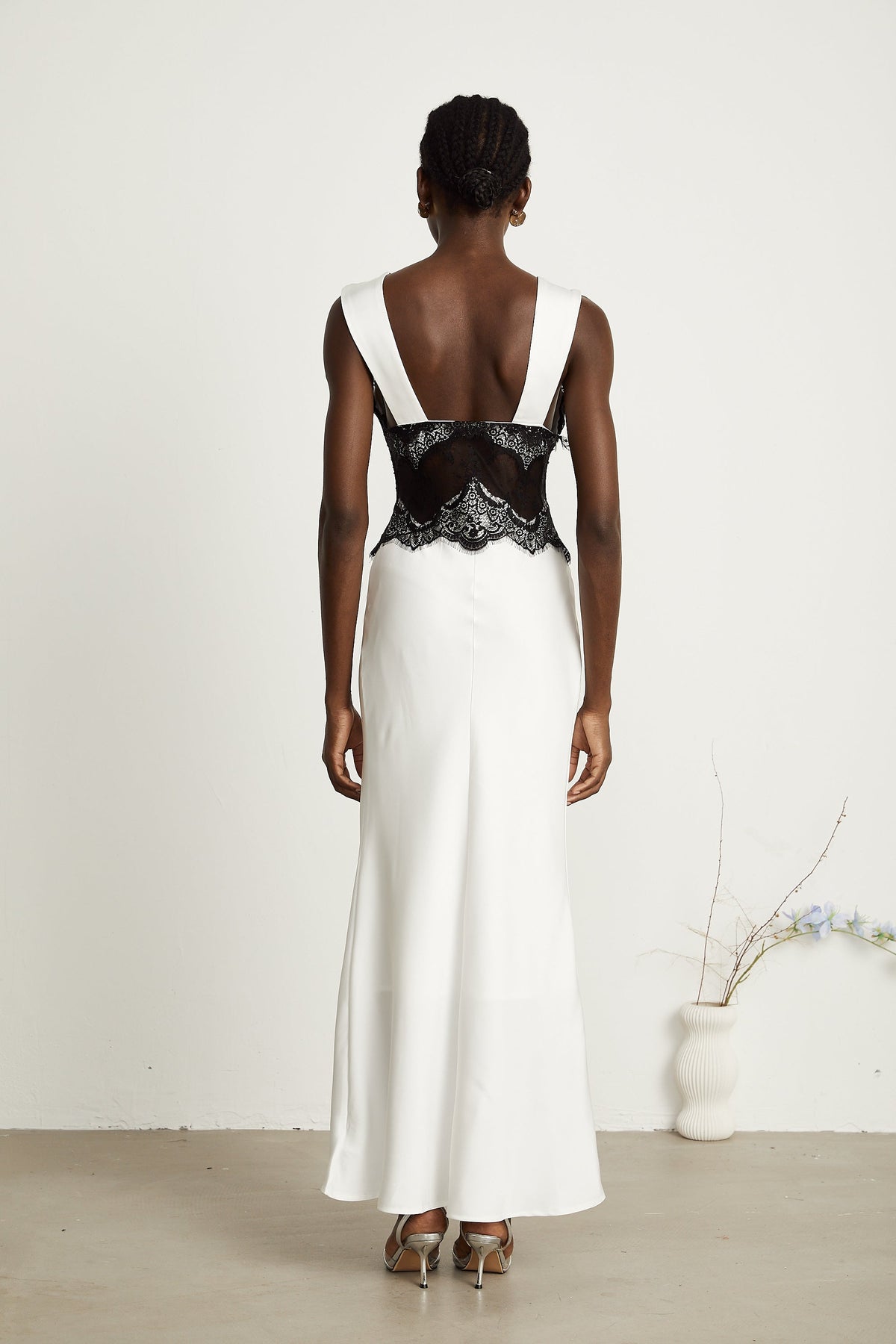 Éléonore Two Tone Lace Detail Maxi Dress