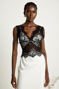 Éléonore Two Tone Lace Detail Maxi Dress
