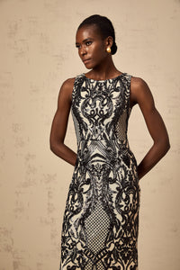 Annie sequin-embellished mesh maxi dress