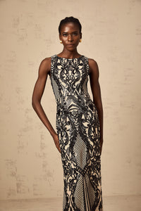 Annie sequin-embellished mesh maxi dress