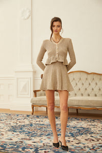 Grażyna Gold Lurex Knit Mini Dress
