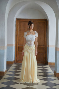Kiki Yellow Embellished Maxi Gown